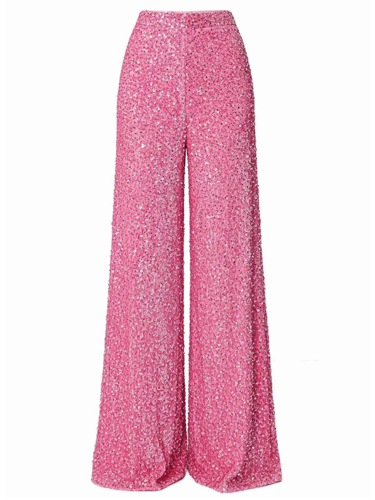 1970s Solid Sequined Disco Wide Leg Pants - Image 10
