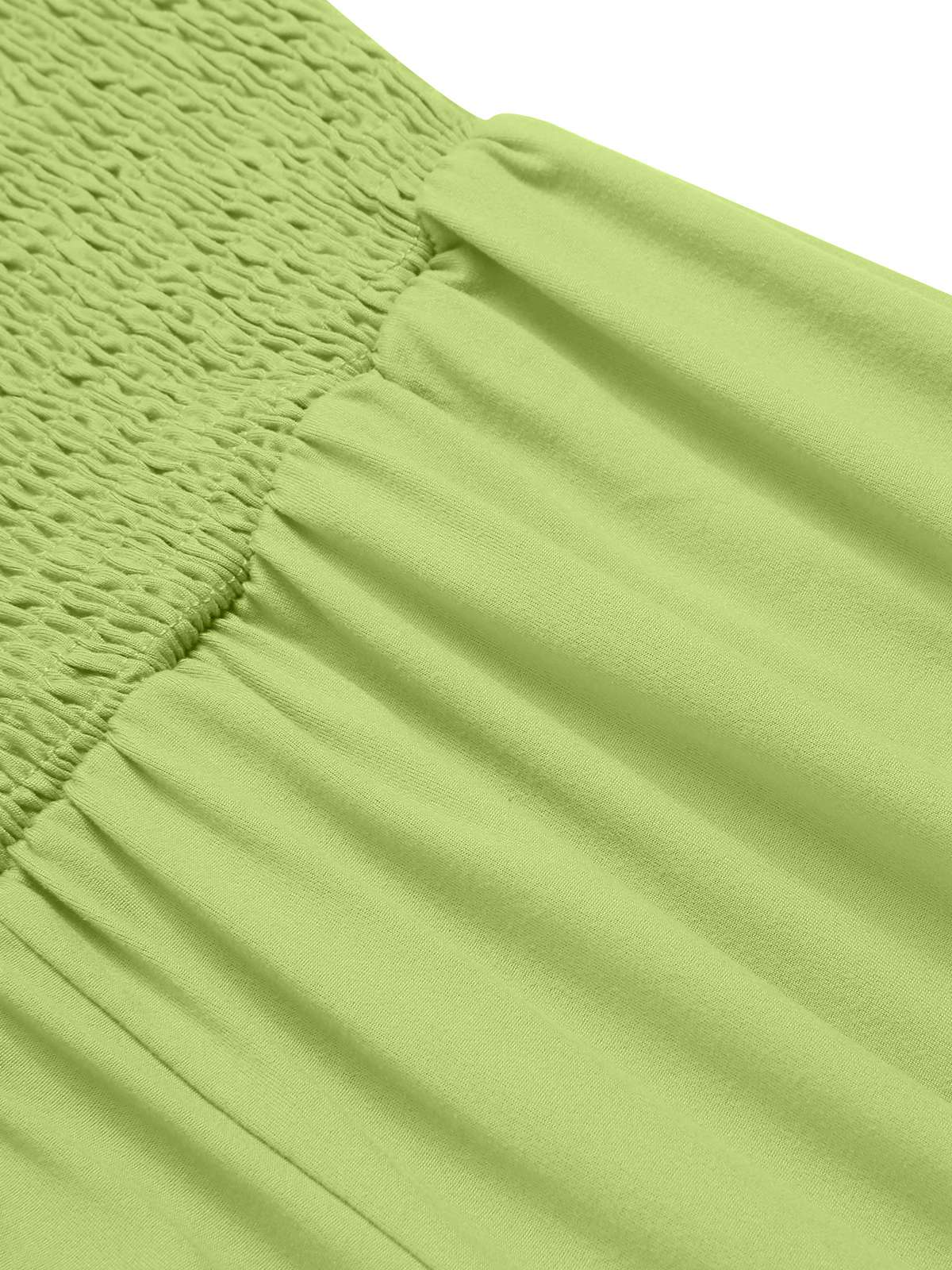 1970s Solid Sleeveless Smocked Bandeau Jumpsuit - Image 12