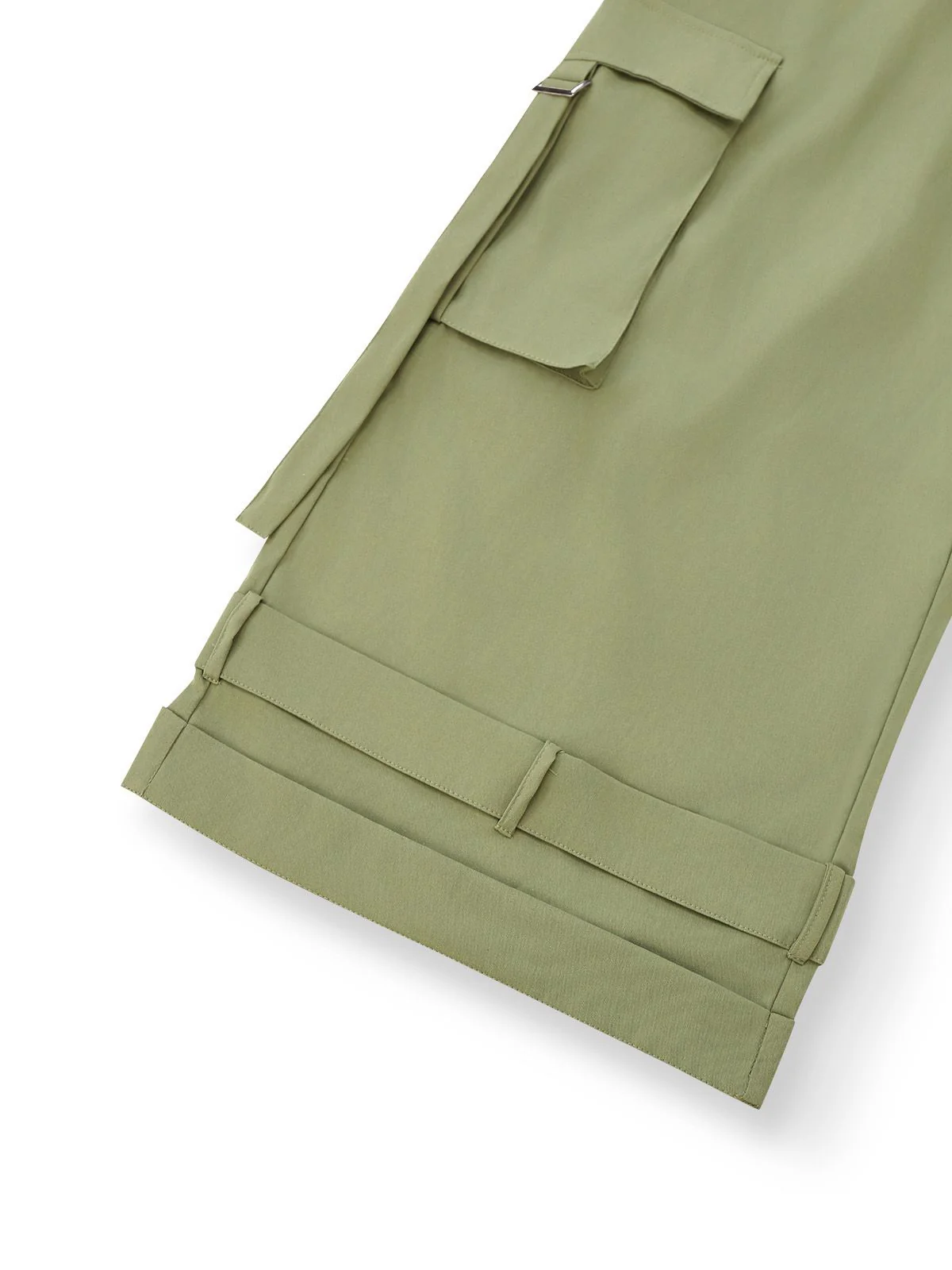 1970s Solid Spaghetti Strap Cargo Style Wide-Leg Jumpsuit - Image 6