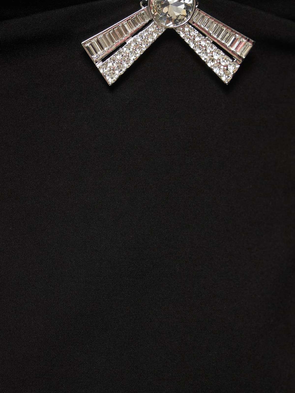 1970s Solid Spaghetti Straps Rhinestones Dress - Image 5