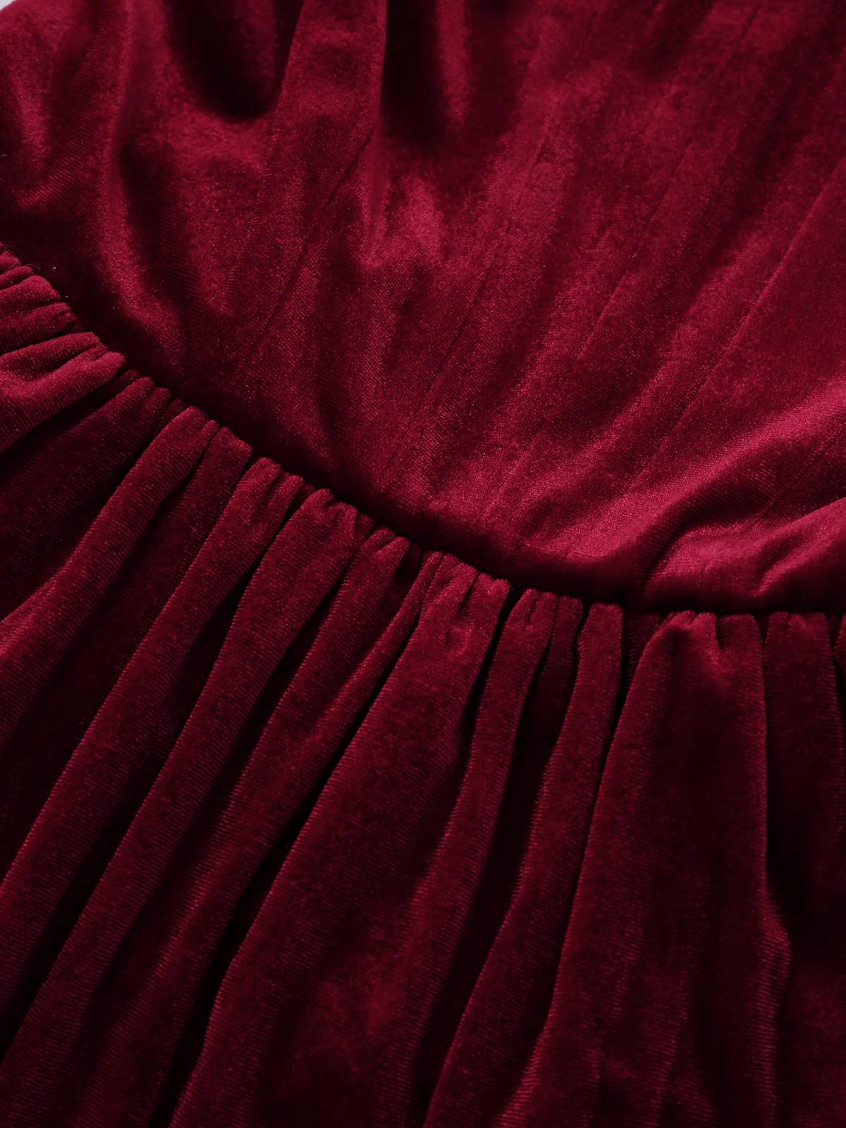1970s Solid Square Neck Velvet Mini Dress - Image 7