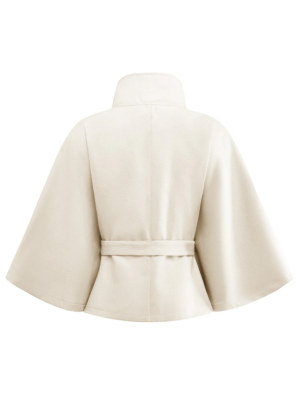 1970s Solid Turtlenecck Belted Cloak Jacket - Image 13