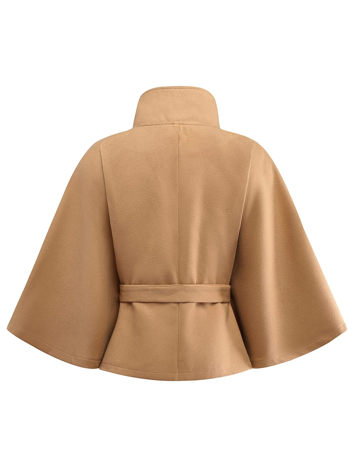 1970s Solid Turtlenecck Belted Cloak Jacket - Image 3