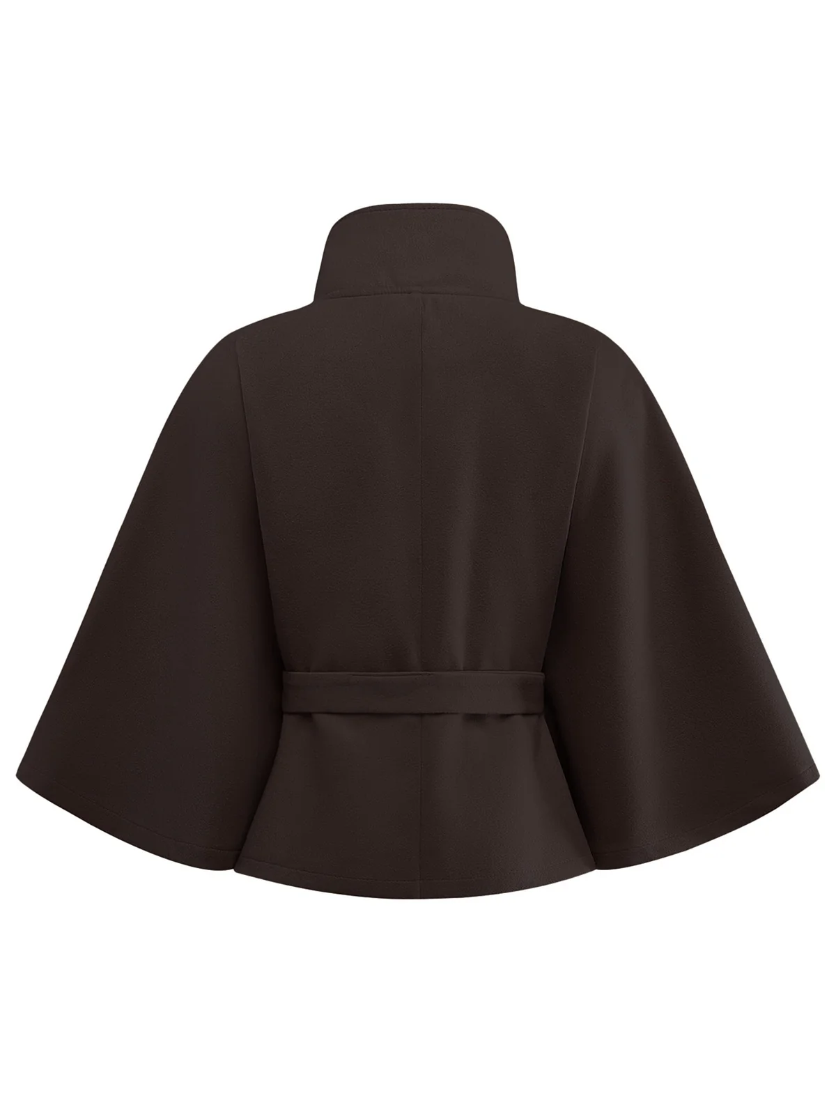 1970s Solid Turtlenecck Belted Cloak Jacket - Image 9