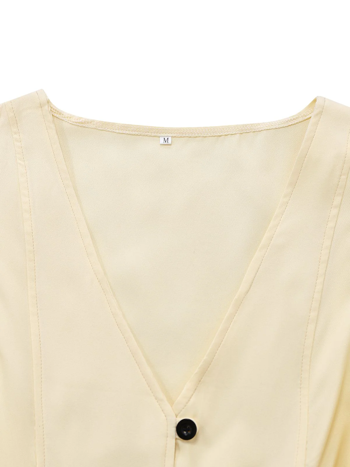 1970s Solid Waist-Tie V-Neck Vest - Image 6
