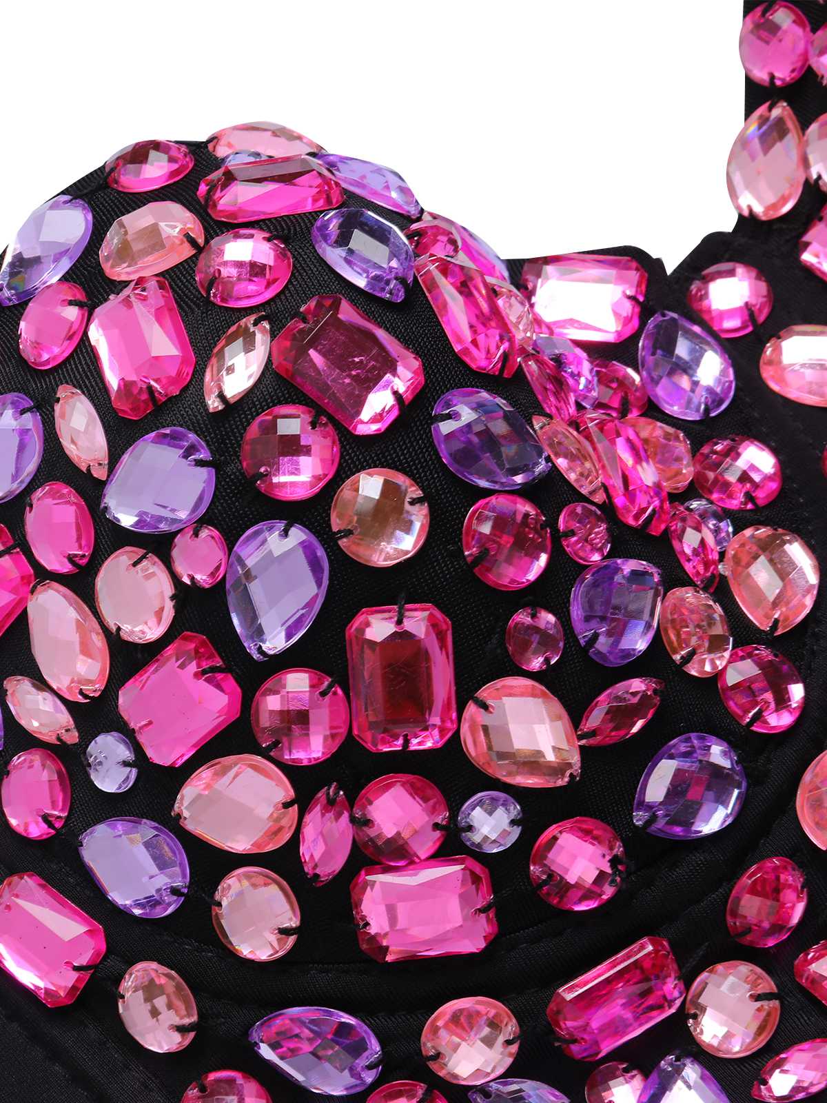 1970s Spaghetti Strap 3D Rhinestone Embellished Crop Top - Image 6