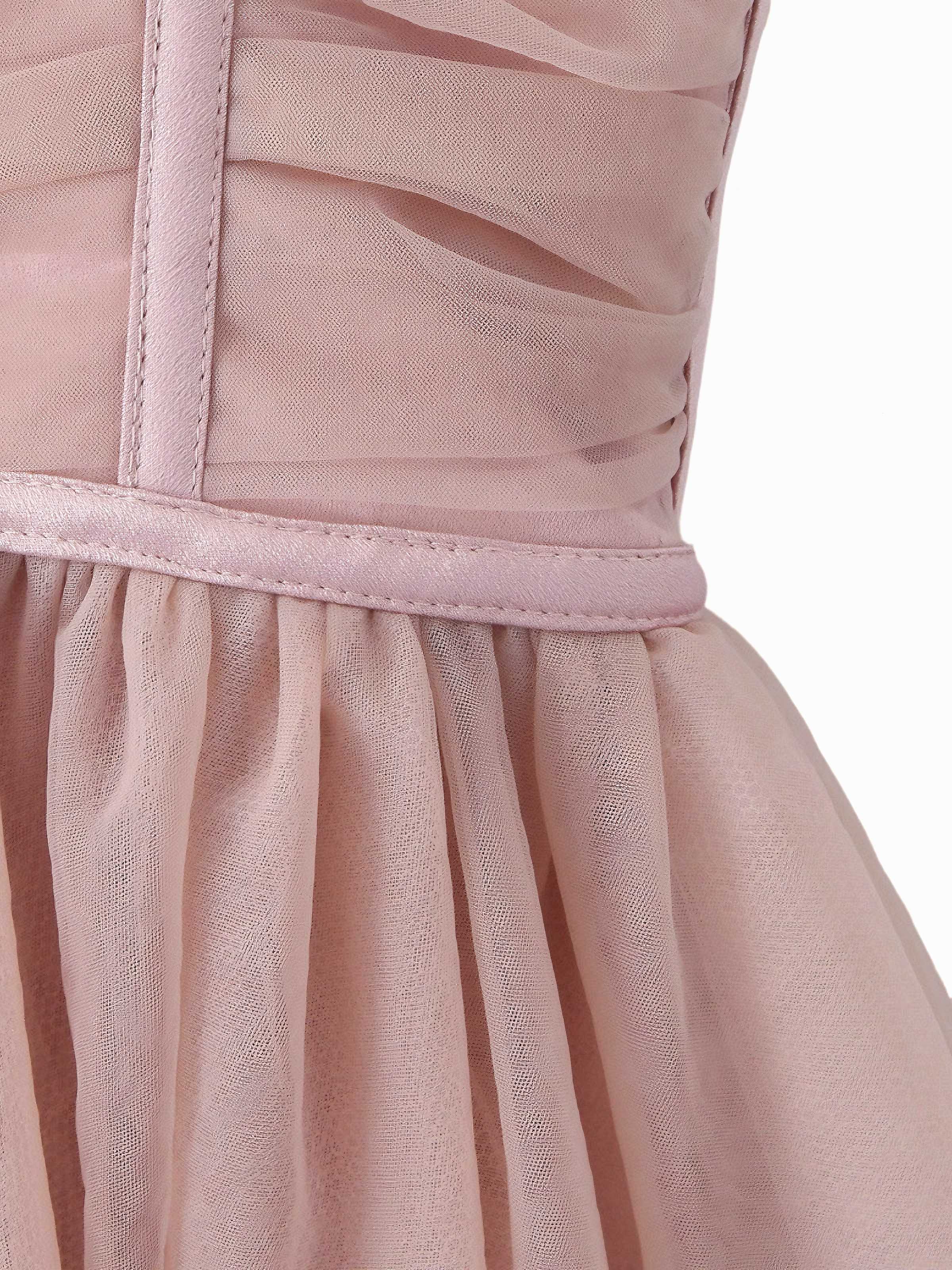 1970s Spaghetti Strap Bow Tulle Dress - Image 3