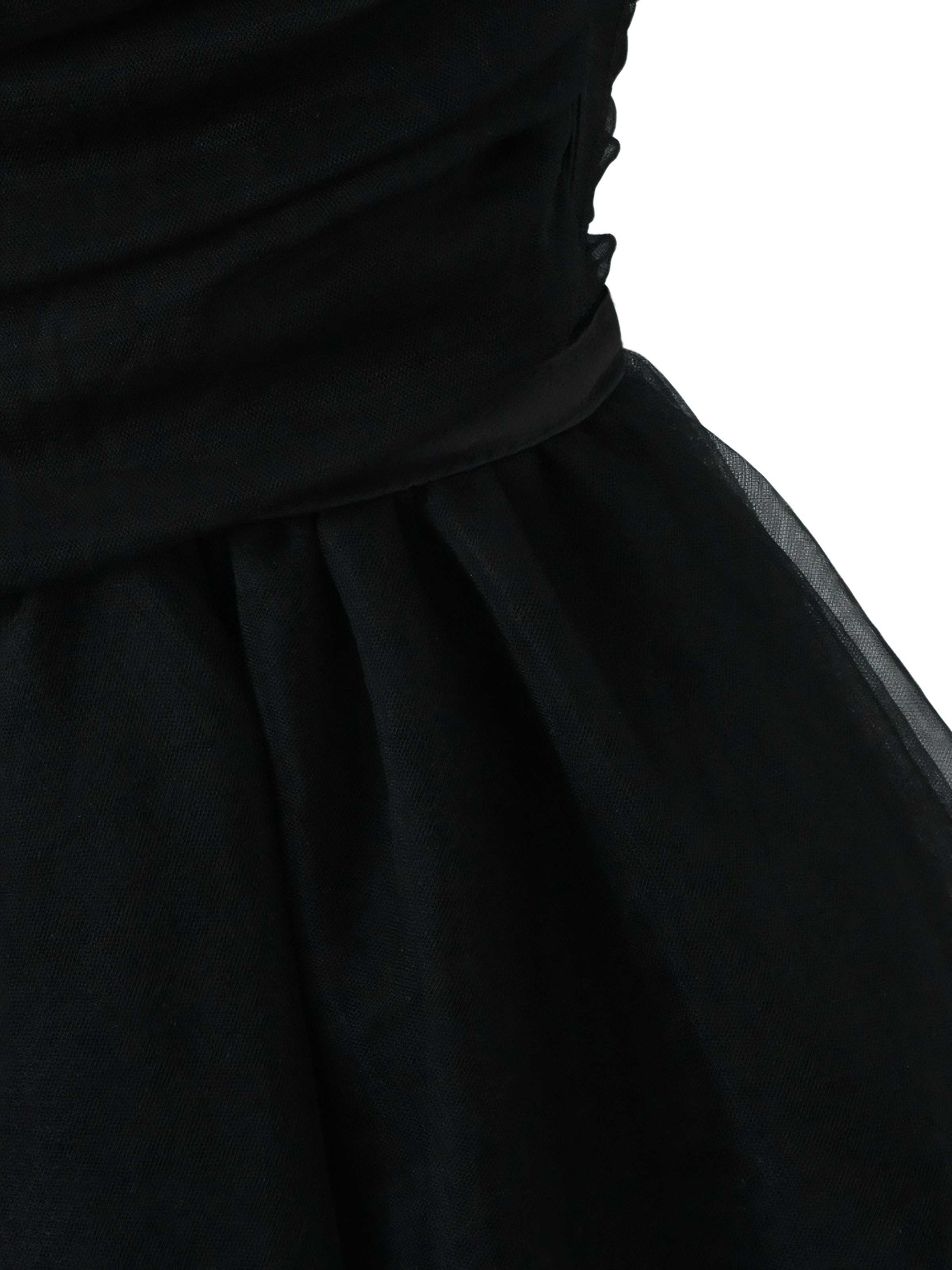 1970s Spaghetti Strap Bow Tulle Dress - Image 9