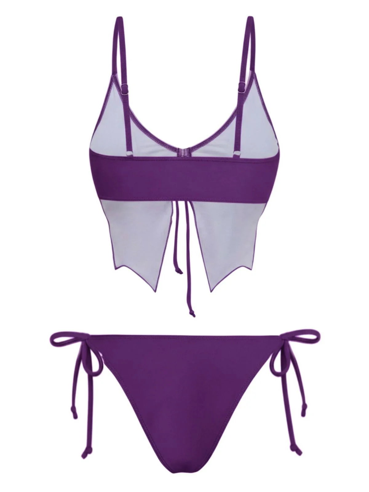 1970s Spaghetti Strap Butterfly Lace-Up Bikini Set - Image 10