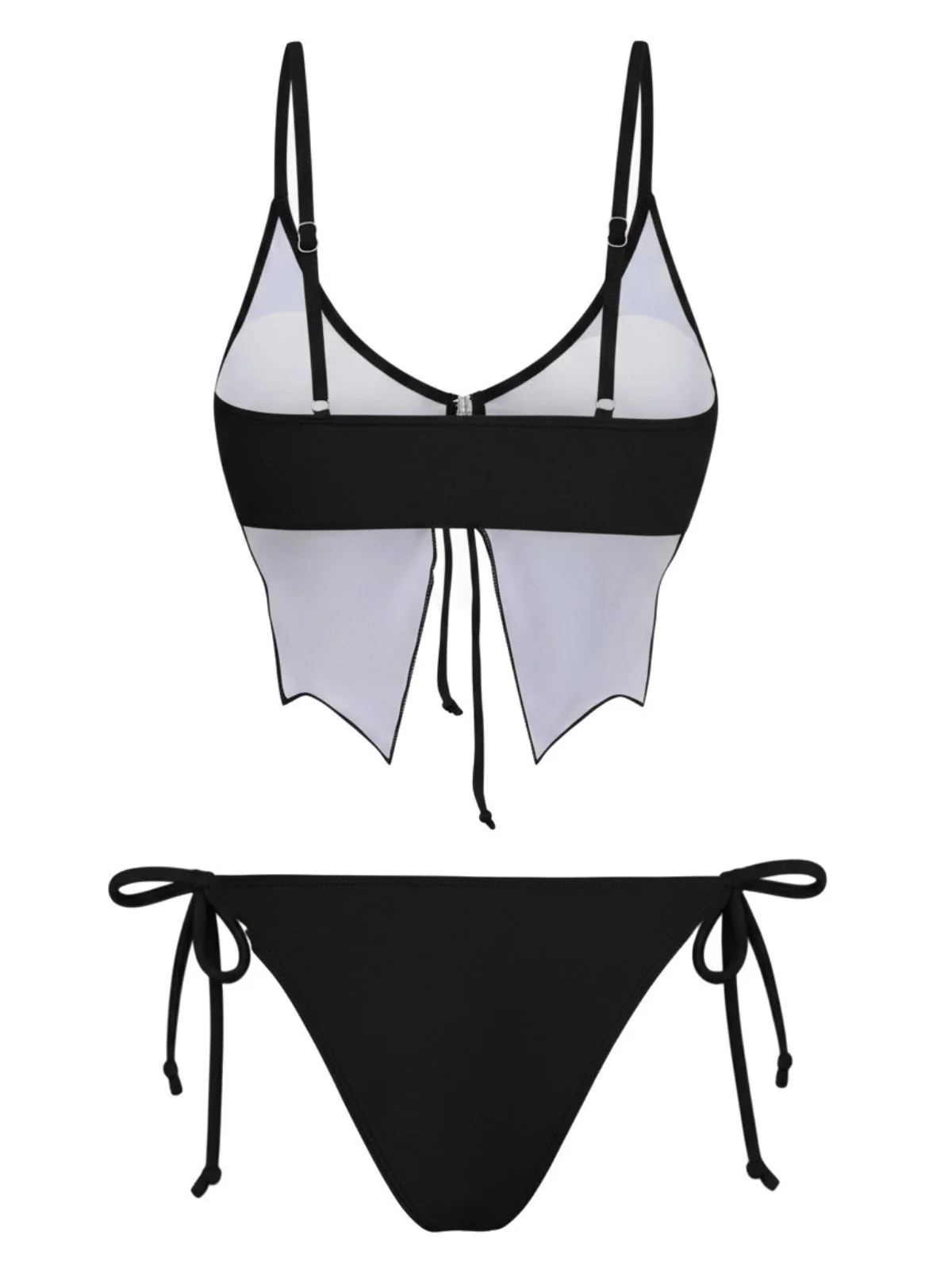 1970s Spaghetti Strap Butterfly Lace-Up Bikini Set - Image 3
