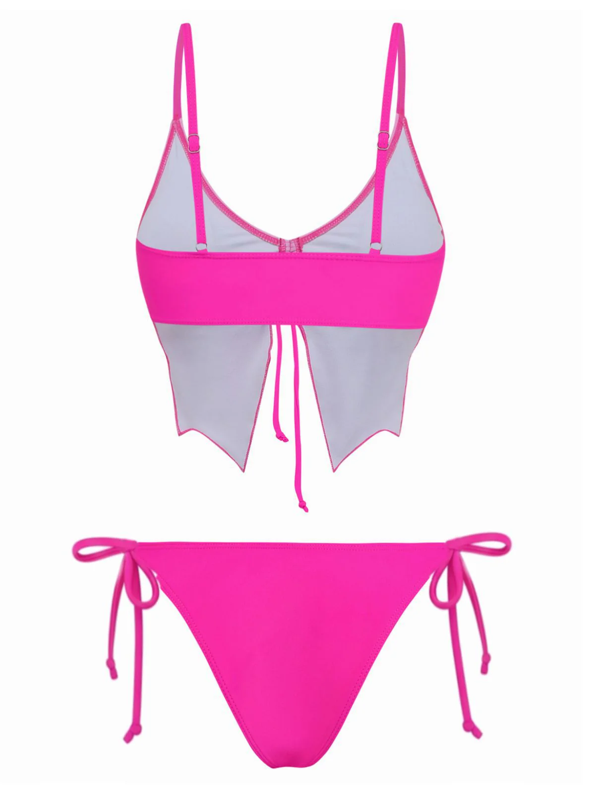 1970s Spaghetti Strap Butterfly Lace-Up Bikini Set - Image 5