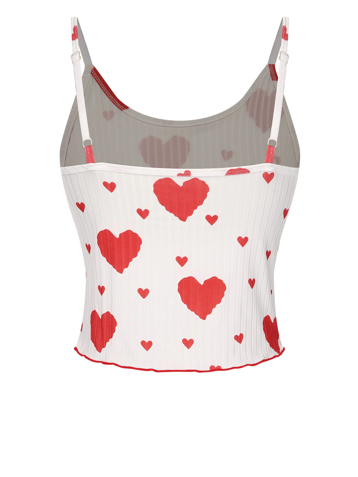 1970s Hearts Knit Spaghetti Strap Pajamas - Image 5