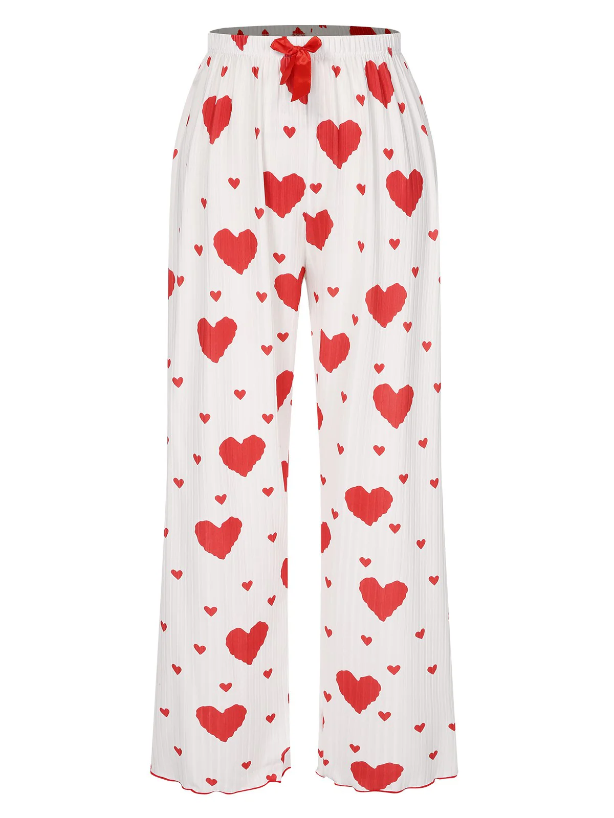 1970s Hearts Knit Spaghetti Strap Pajamas - Image 6