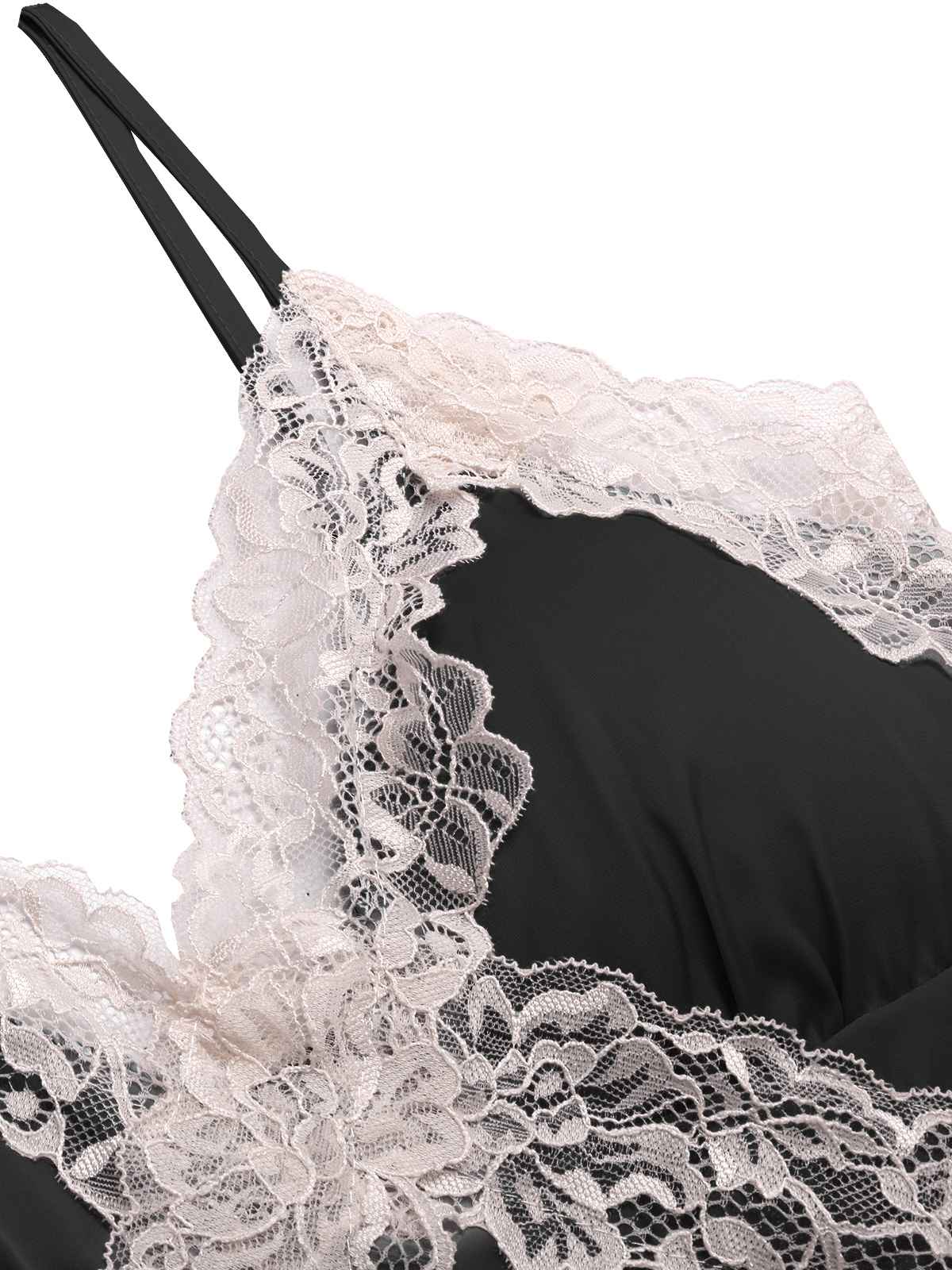 1970s Spaghetti Strap Lace Patchwork Nightgown - Image 4