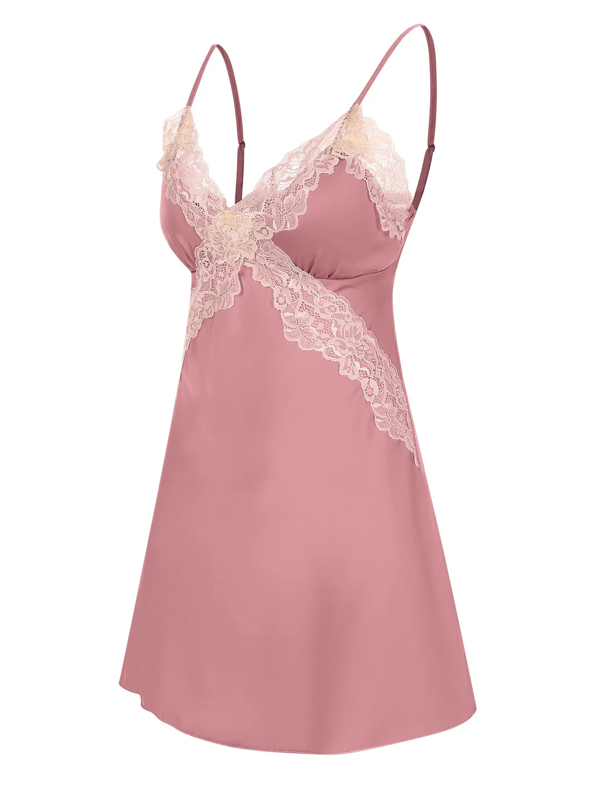 1970s Spaghetti Strap Lace Patchwork Nightgown - Image 7