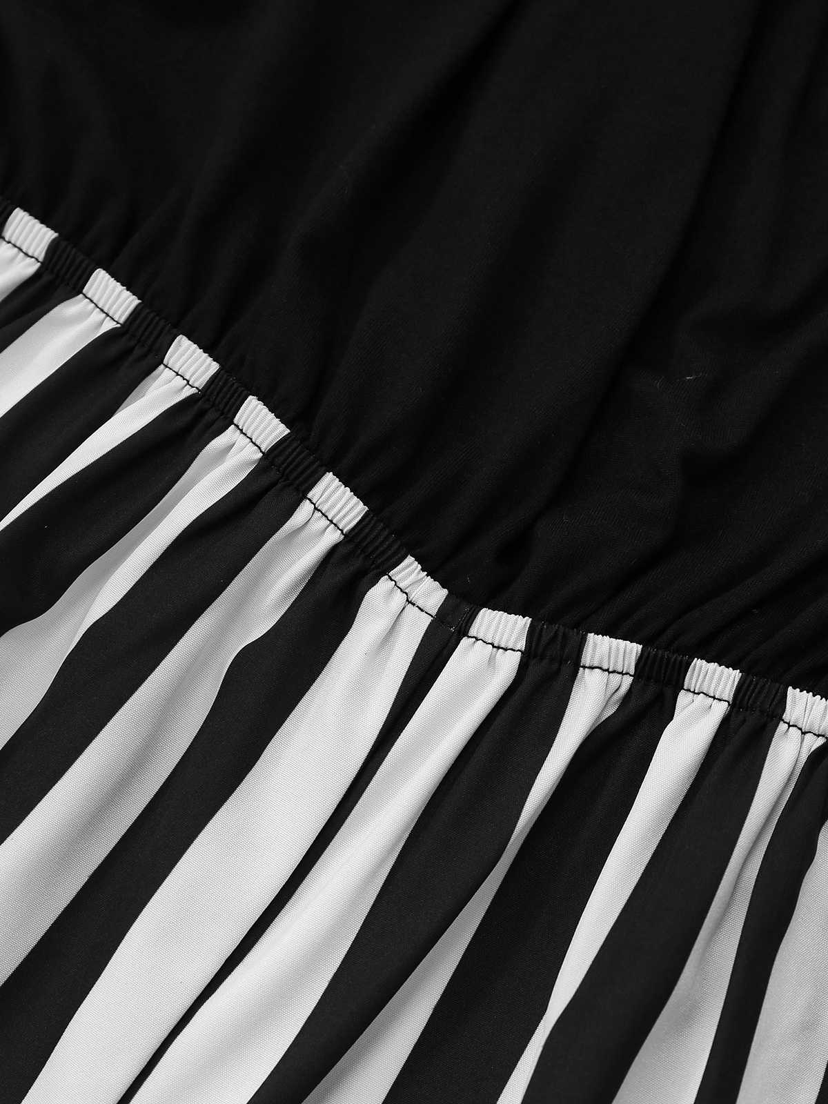 1970s Spaghetti Strap Striped Belted Jumpsuit - Image 4
