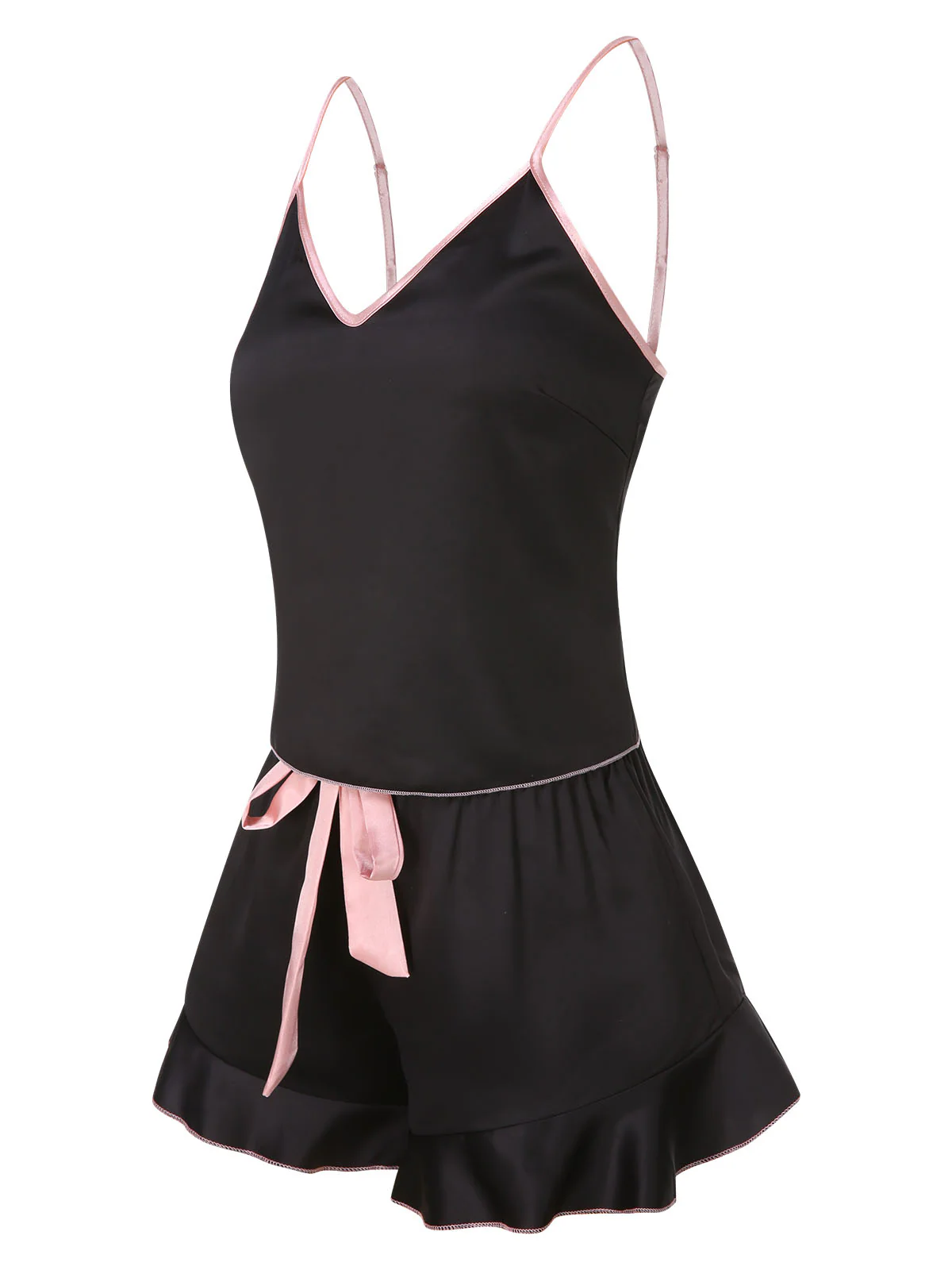 1970s Spaghetti Straps Satin Ribbon Pajamas - Image 12