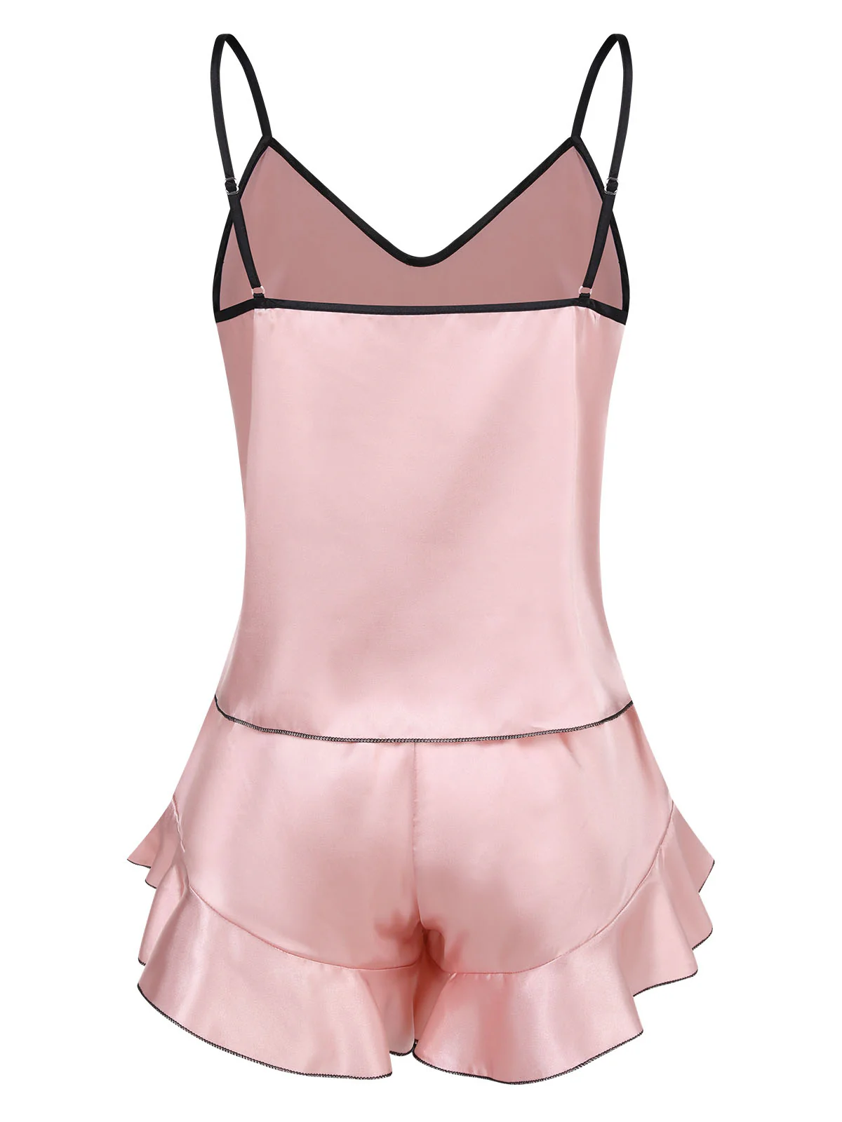 1970s Spaghetti Straps Satin Ribbon Pajamas - Image 3