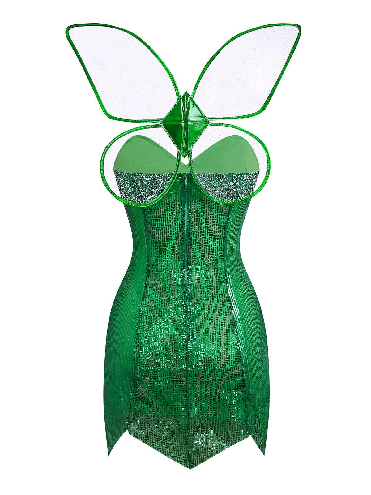 1970s Sparkling Green Fairy Costume Dress With Wings - Image 2