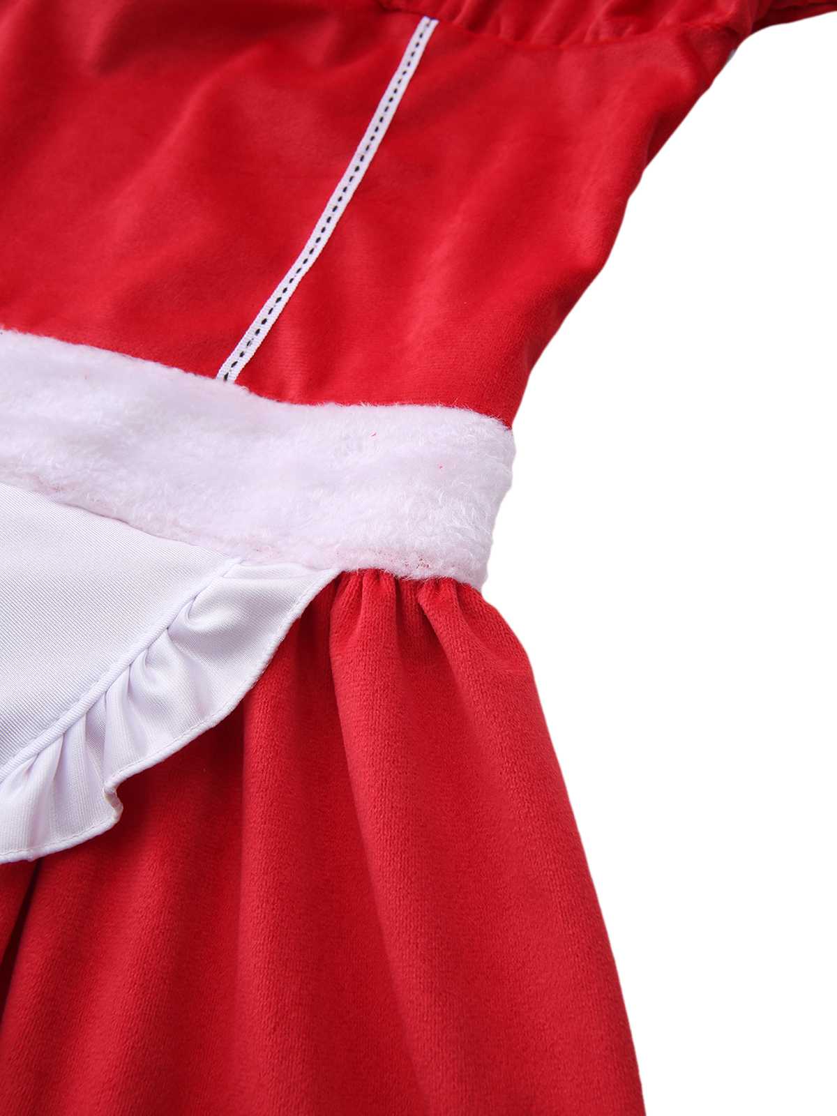 1970s Square Neck Christmas Bow Dress With Petticoat - Image 6