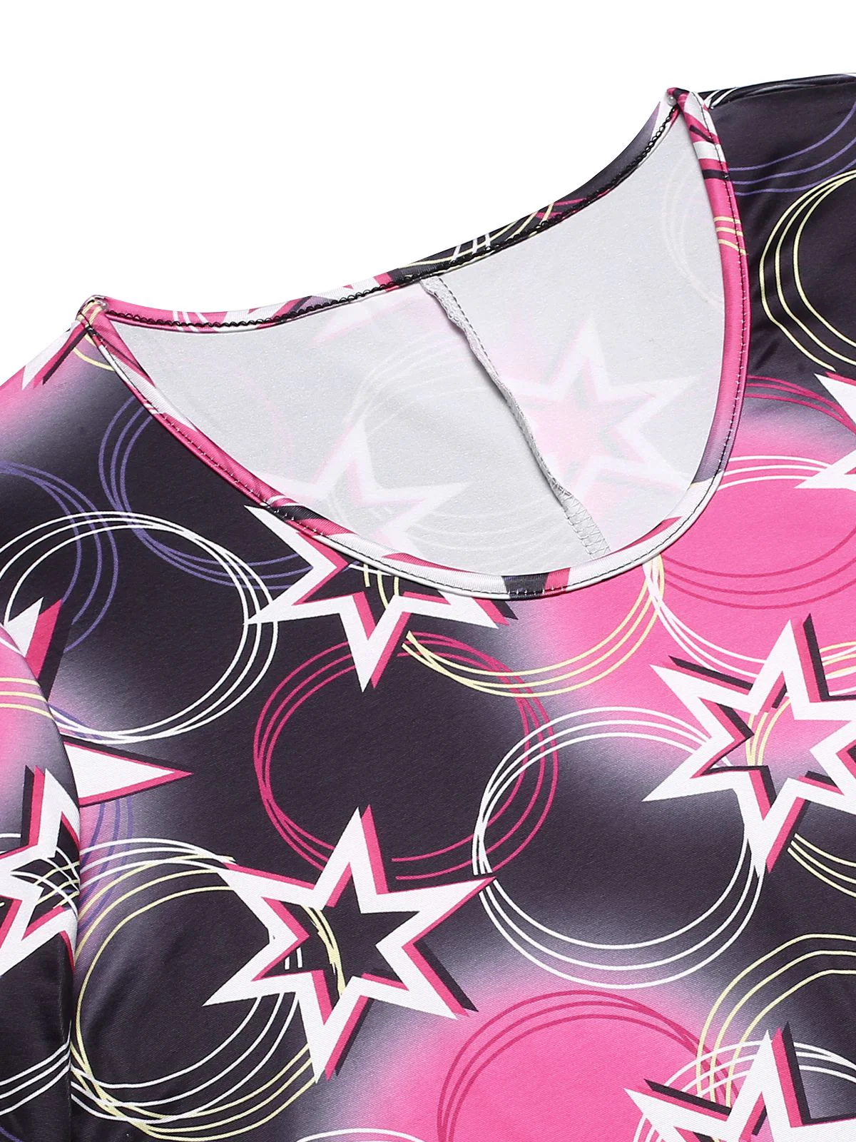 1970s Stars Disco Hippie Style Dress With Scarf - Image 8