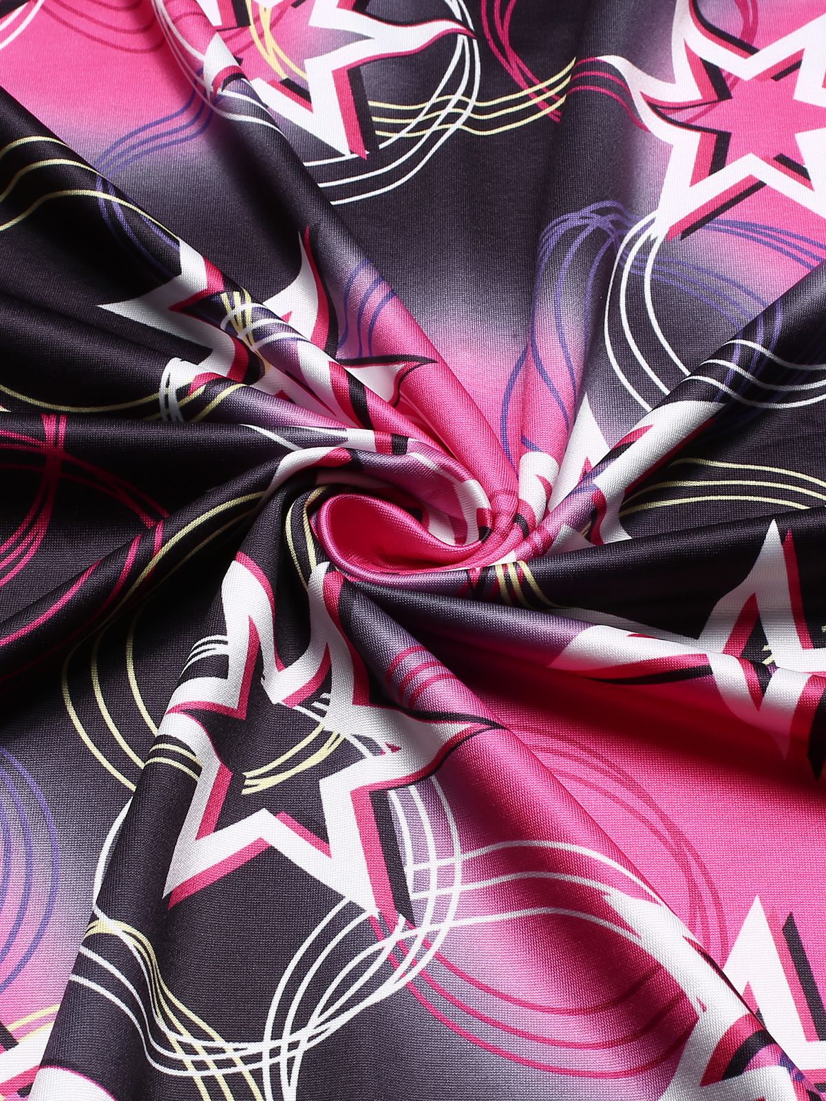 1970s Stars Disco Hippie Style Dress With Scarf - Image 9
