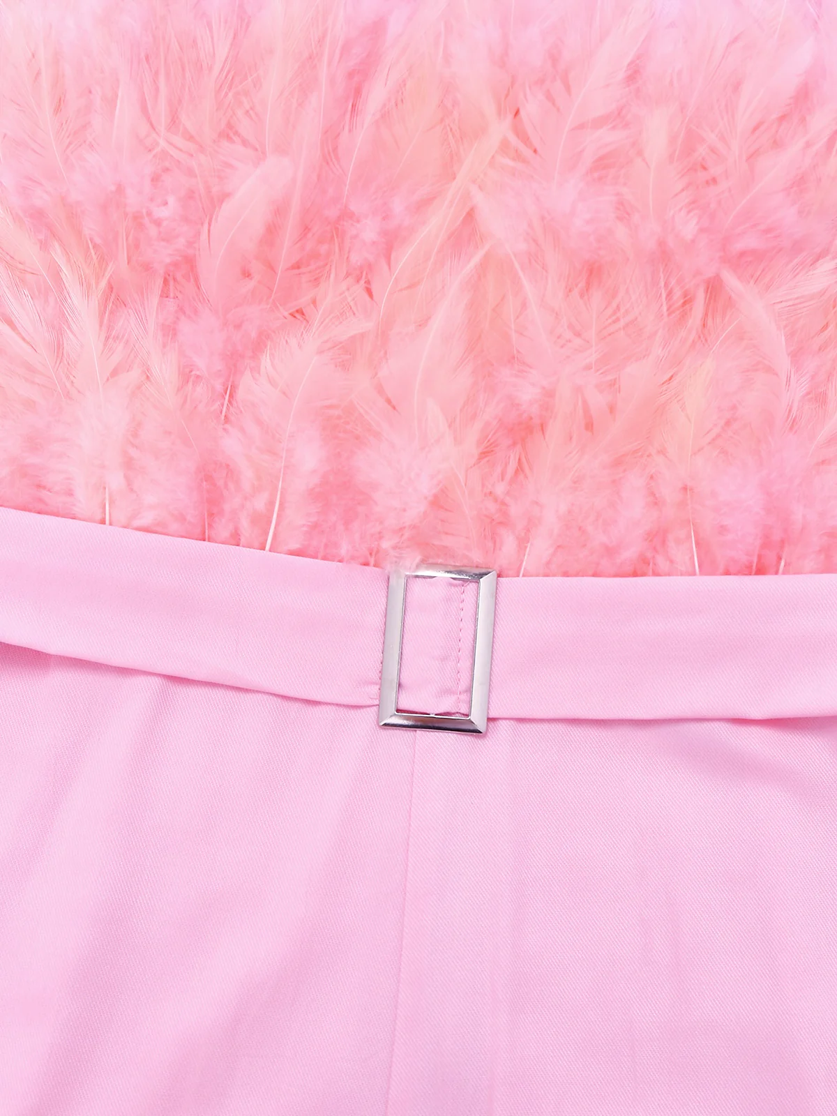 1970s Strapless Feather Solid Jumpsuit - Image 3