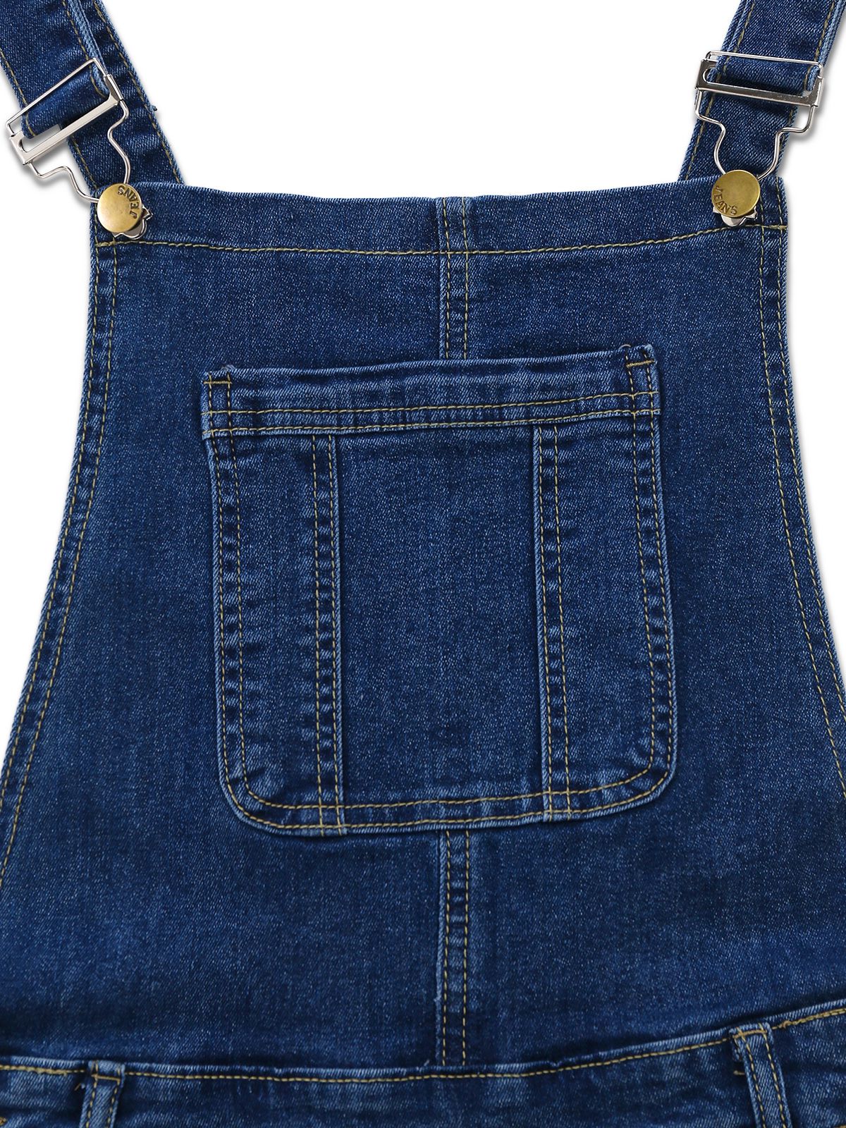 1970s Stretch Ripped Denim Overall Romper - Image 5
