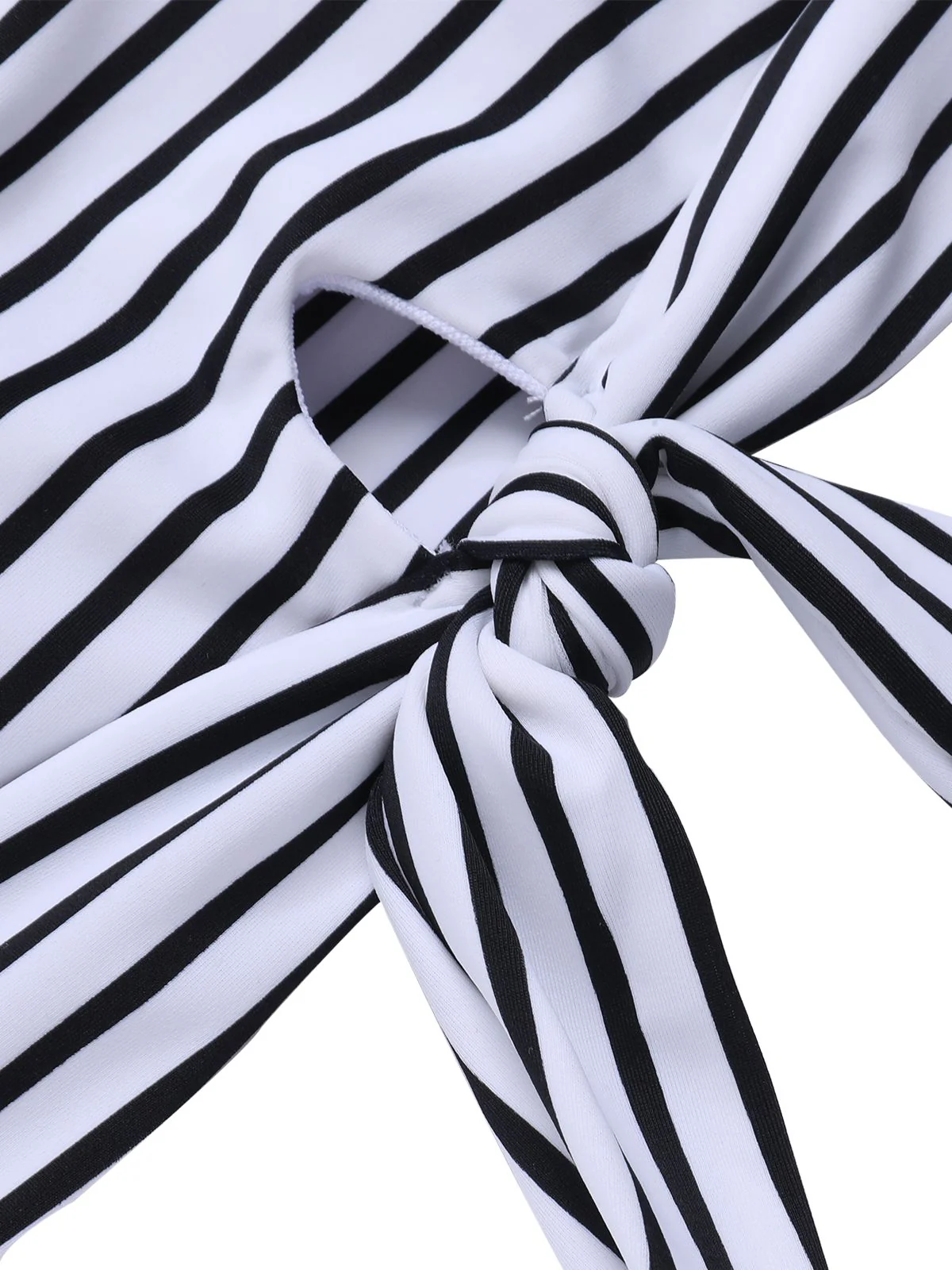 1970s Striped Waist Tie Floral Tankini Set - Image 4