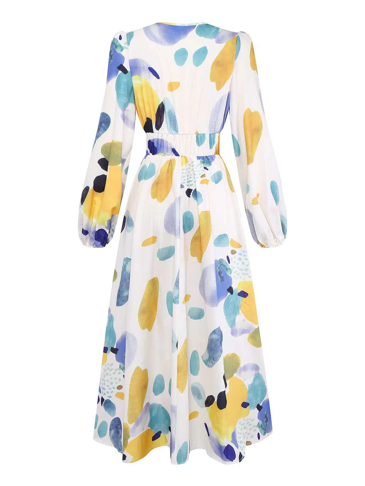1970s V-Neck Boho Long Sleeve Maxi Dress - Image 2