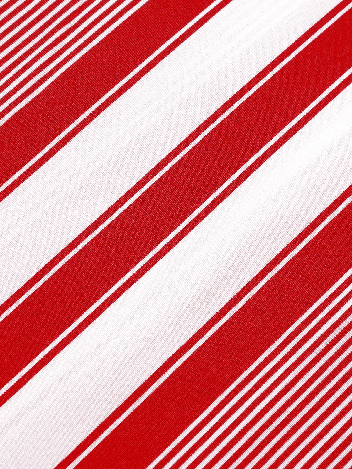 1970s V-Neck Contrast Stripes Jumpsuit - Image 4