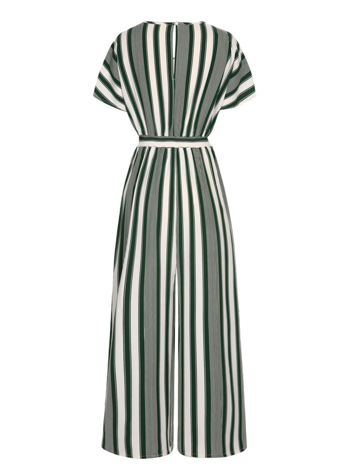 1970s V-Neck Contrast Stripes Jumpsuit - Image 7