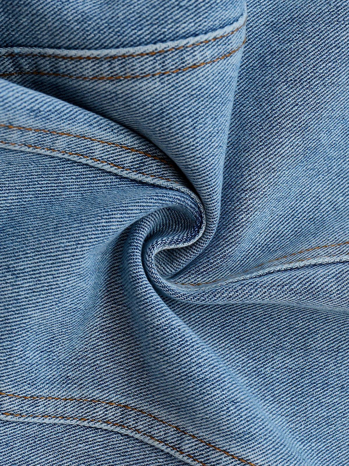 1970s V-Neck Denim Cropped Vest - Image 5