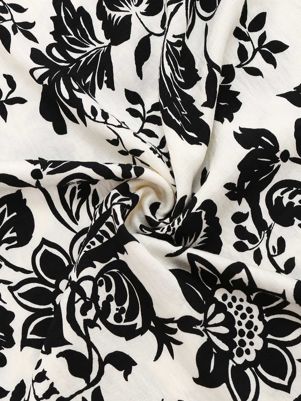 1970s V-Neck Floral Cap Sleeve Midi Dress - Image 4