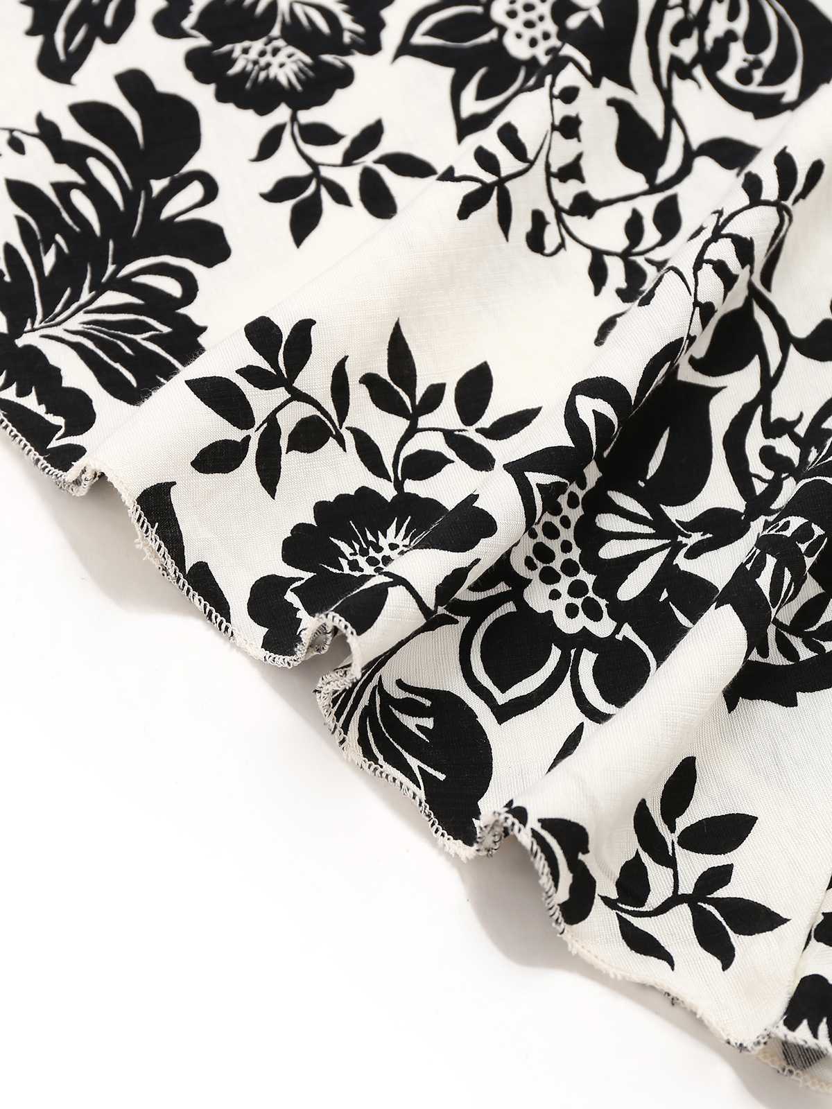 1970s V-Neck Floral Cap Sleeve Midi Dress - Image 5