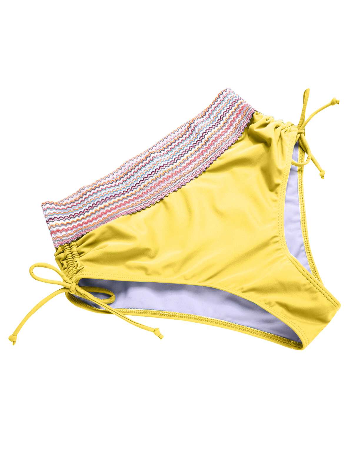 1970s V-Neck Patchwork High-Waist Bikini - Image 12