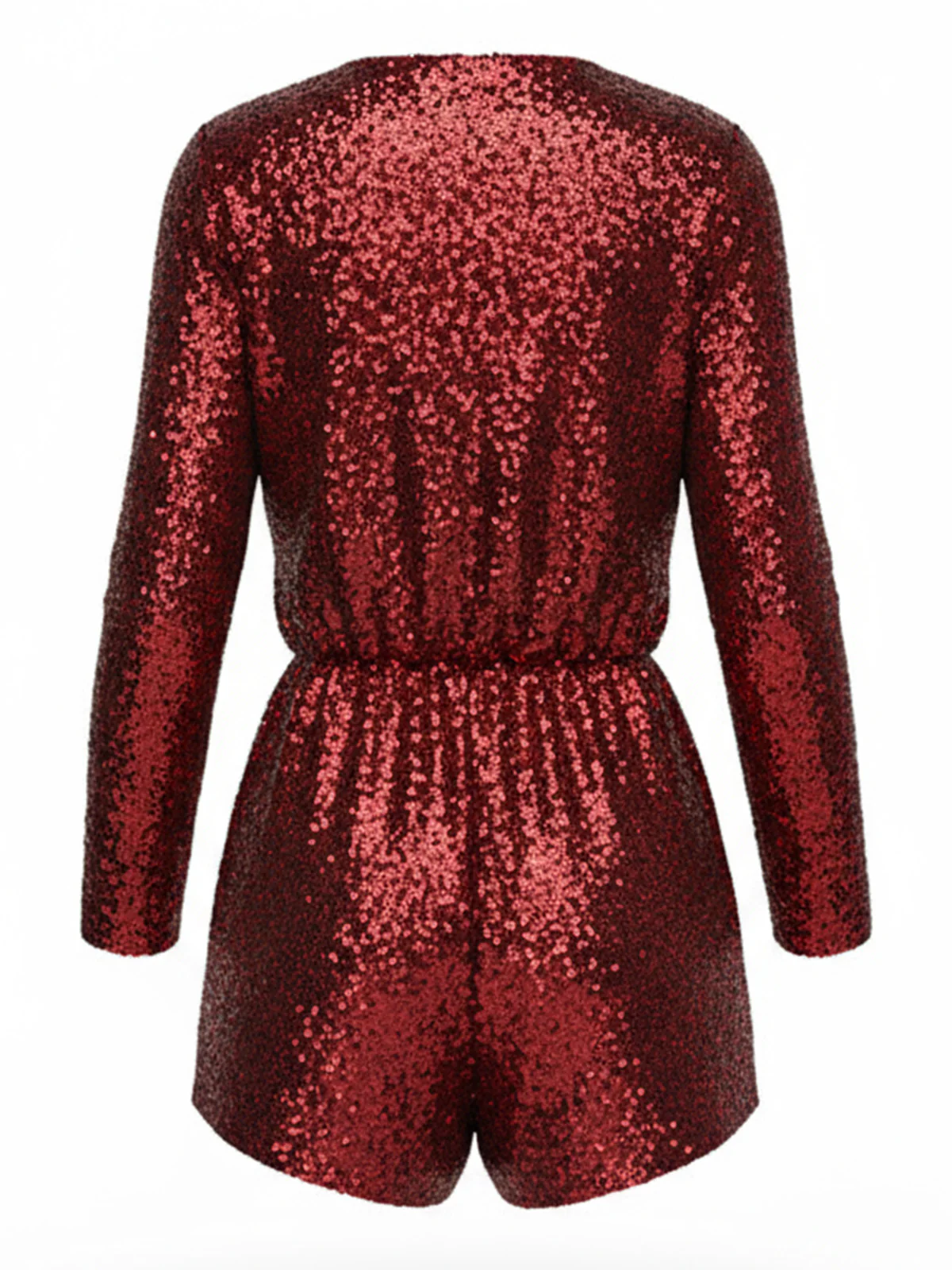 1970s V-Neck Sequin Long Sleeve Romper - Image 7