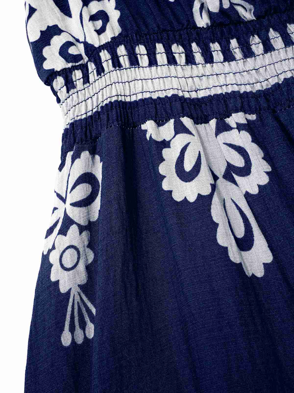 1970s V-Neck Tribal Pattern Bohemian Dress - Image 4