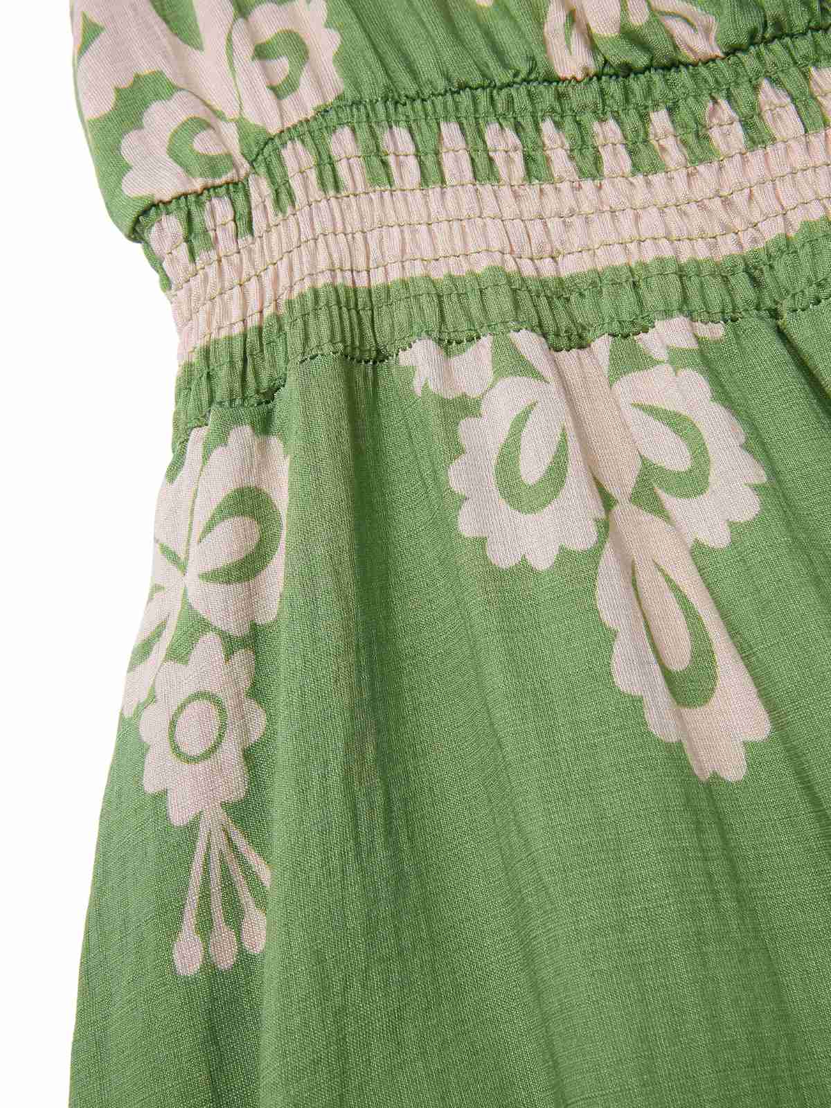 1970s V-Neck Tribal Pattern Bohemian Dress - Image 8