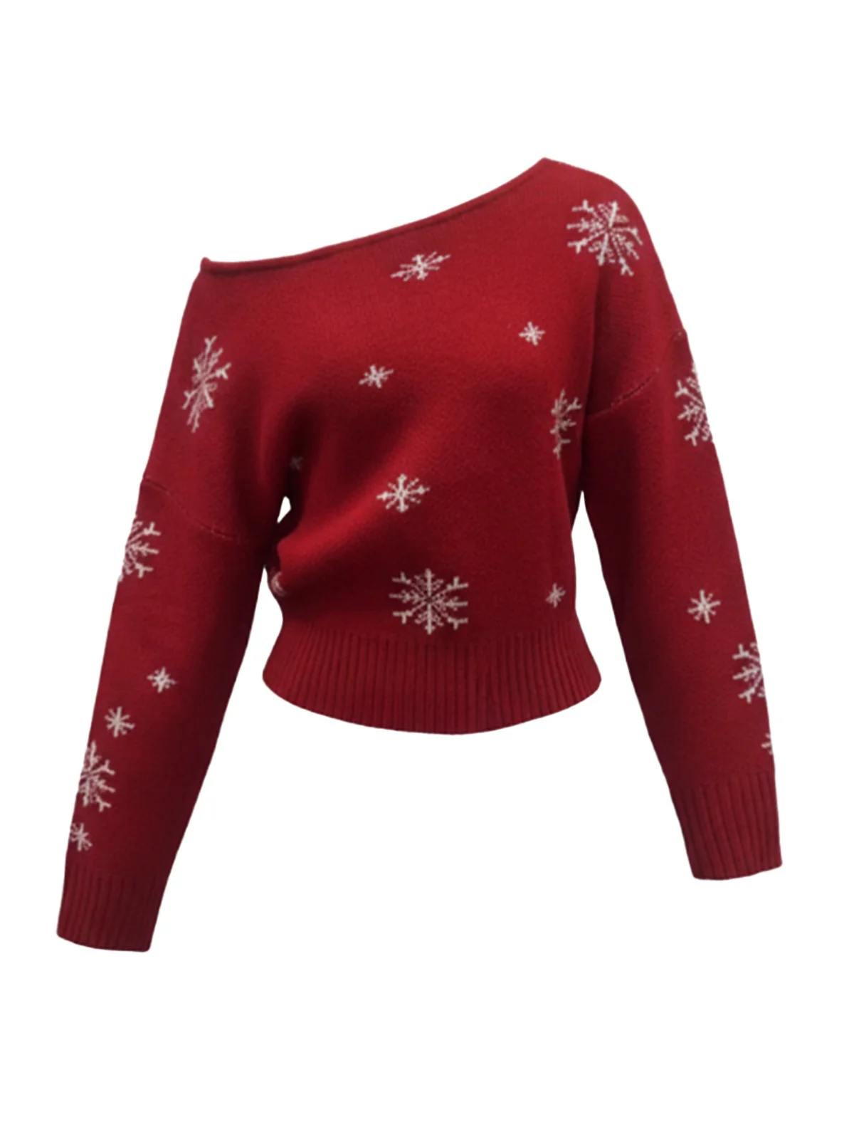 1970s Valentine Heart Asymmetrical Shoulder Pullover Sweater - Image 8