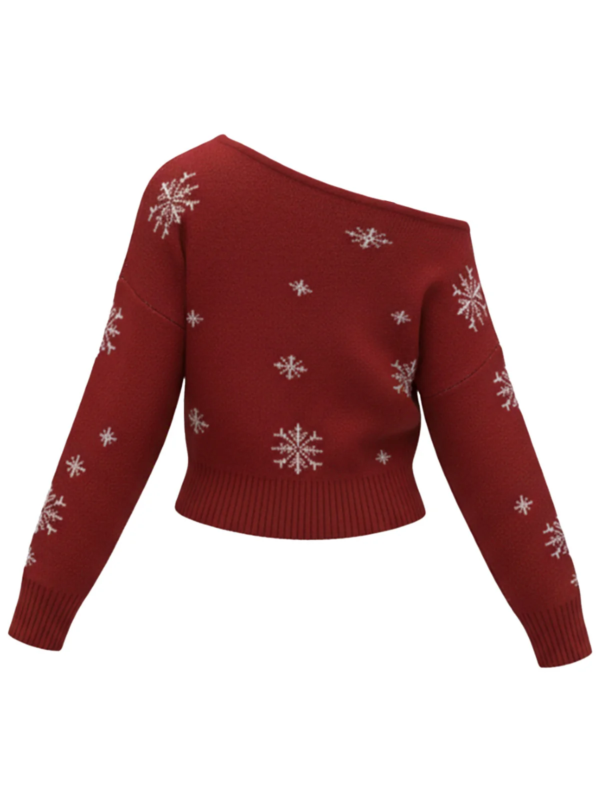 1970s Valentine Heart Asymmetrical Shoulder Pullover Sweater - Image 9