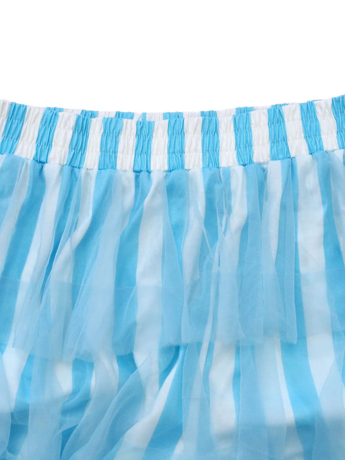 1970s Vertical Stripe Mesh Tiered Ruffle Pants - Image 3