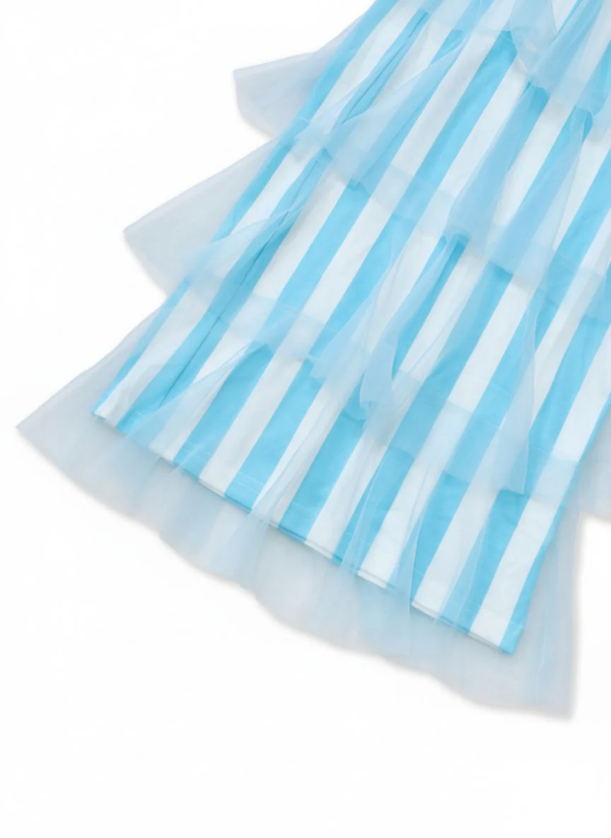 1970s Vertical Stripe Mesh Tiered Ruffle Pants - Image 5