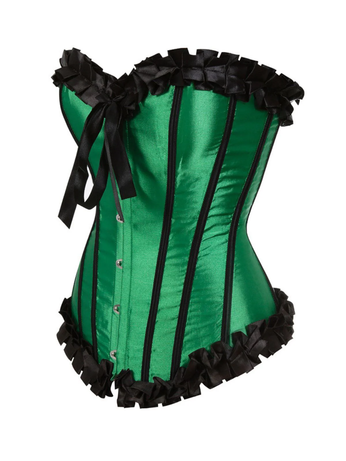 1980s Binding Bow Box-Pleat Patchwork Corset - Image 10