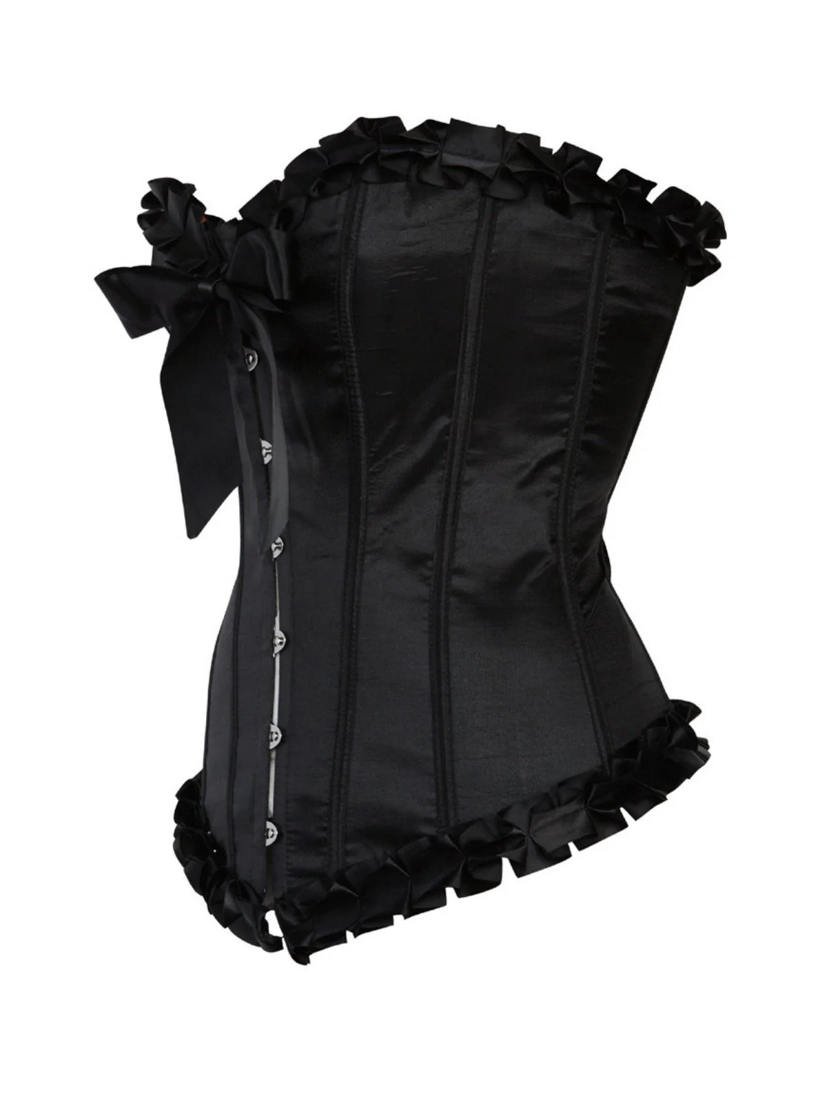 1980s Binding Bow Box-Pleat Patchwork Corset - Image 2