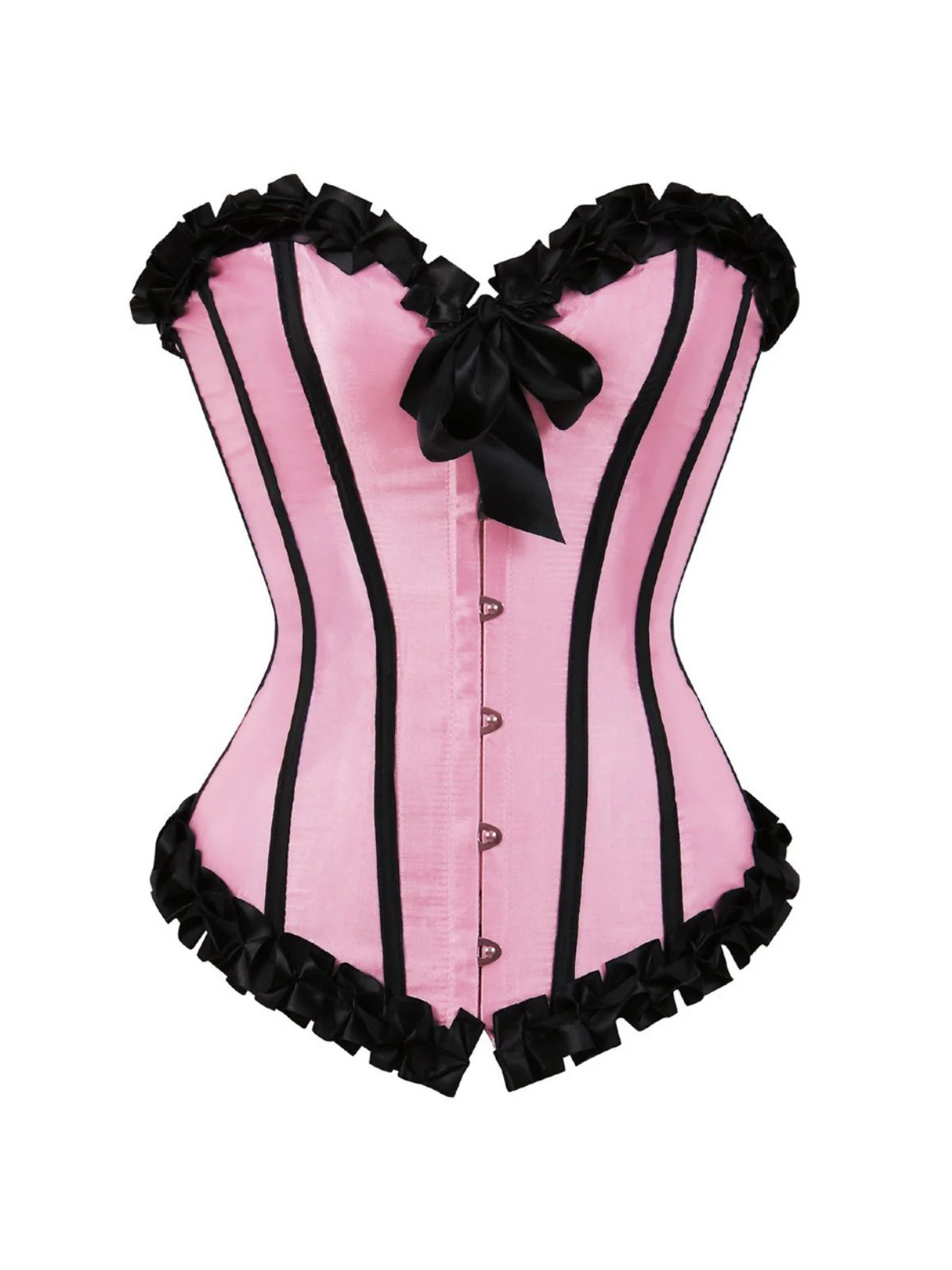 1980s Binding Bow Box-Pleat Patchwork Corset - Image 6