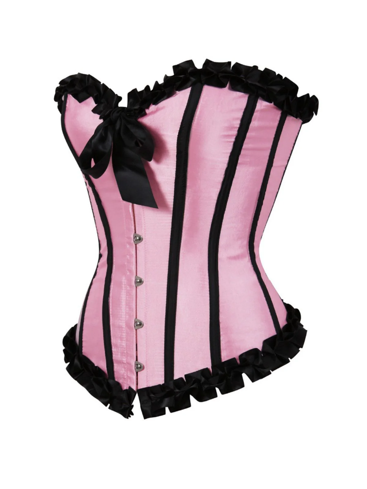 1980s Binding Bow Box-Pleat Patchwork Corset - Image 7