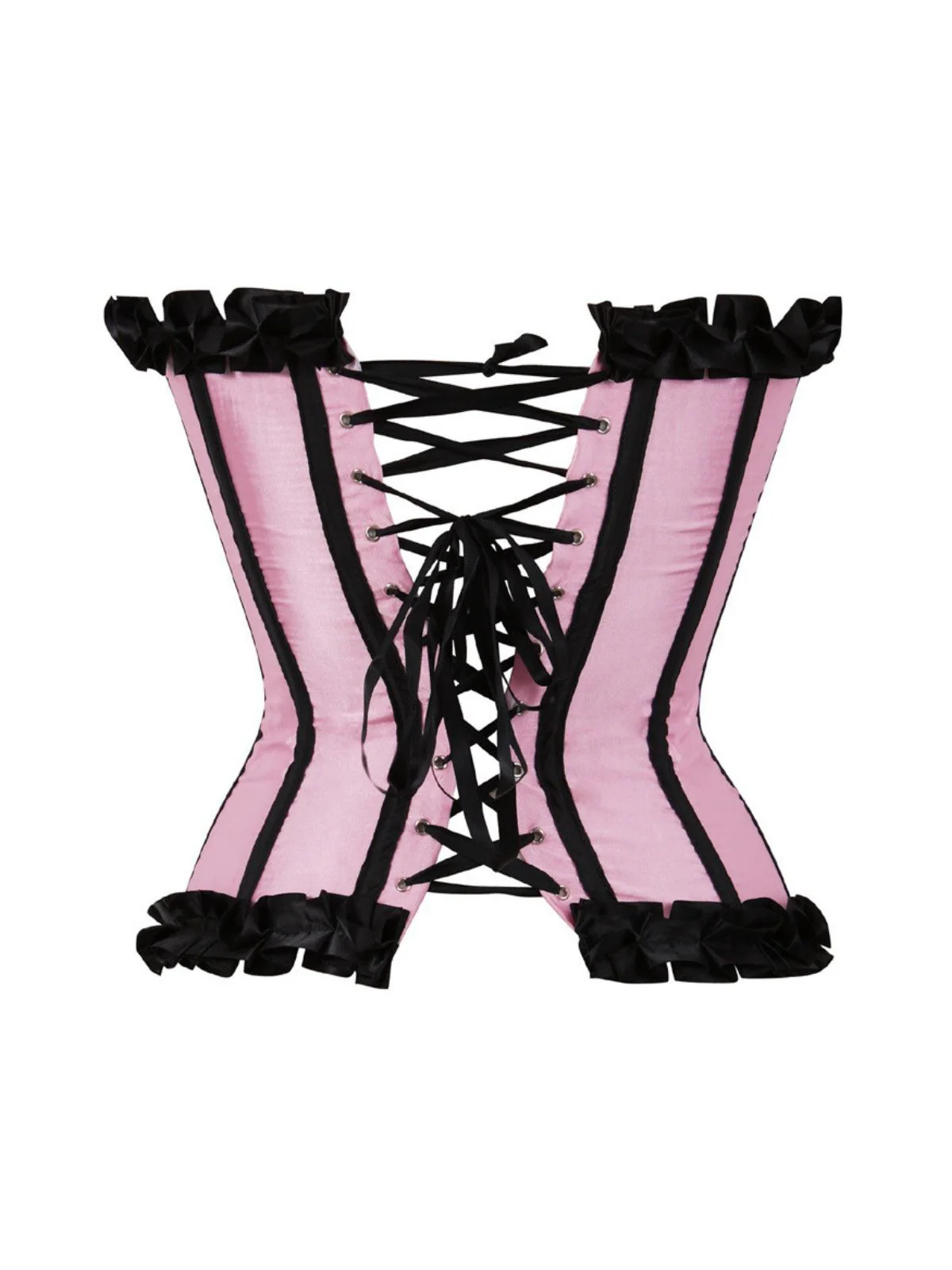 1980s Binding Bow Box-Pleat Patchwork Corset - Image 8