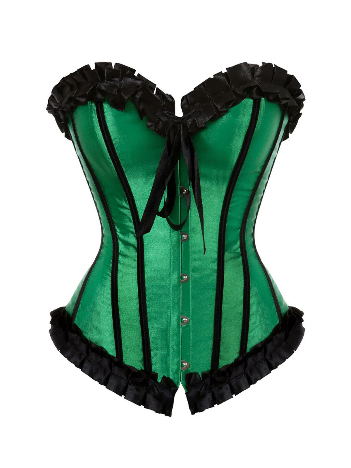 1980s Binding Bow Box-Pleat Patchwork Corset - Image 9