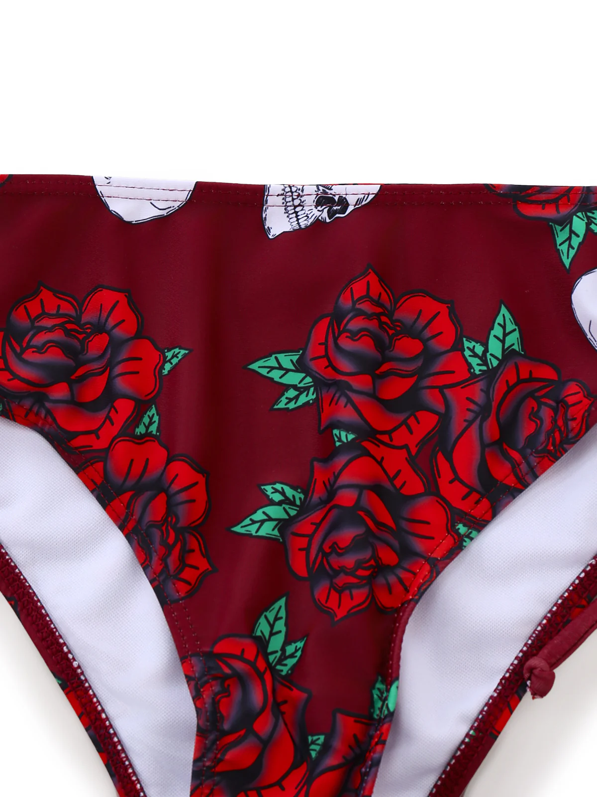 1980s Black Skull Rose Graphic Bikini Set - Image 10